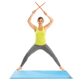 sveltus 2 Pairs of Fit Sticks Drum It! Partner Combo in Blue & Orange Agility Drum, orange/blue