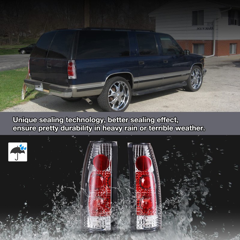 AUTOWIKI Tail Lights Fit for 1988-1999 Chevy GMC C/K 1500
