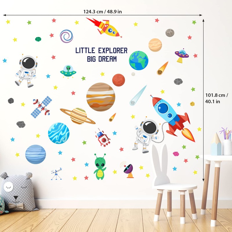 DECOWALL DSL-8058 Outer Space Wall Sticker Decals Decals Peel and