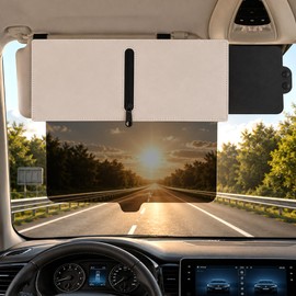 ALILUSSO Upgraded Anti-Glare Sun Visor Extender for Cars, Polarized UV400 PC Lens, Adjustable Zipper Slider Design, 2-Sided Sun Blocker for SUV & Family Automotive – Safe Driving Essential
