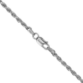 Sterling Silver 2.2mm Rope Chain Necklace for Men and Women Medium Thick Diamond Cut Nickel Free Italy 30 inch