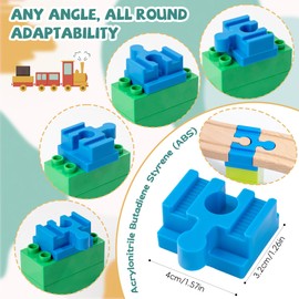 Wooden Train Track Accessories 28 pcs Wooden Track Connector Compatible with All Leading Brands Birthday Gift for Boys Girls,Dog Bone Adapter Train Track Pieces Expansion Pack for Toddlers Ages 3+