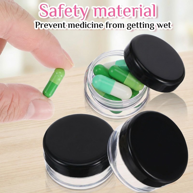 Small Pill Organizer Box, 8 Pcs Travel Pill Case Holder