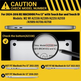 IBENZER Heavy Duty Case for 2024 2023 2022 M2 M1 MacBook Pro 13 inch A2338 A2289 A2251 A2159 A1989 with Screen Film&Keyboard Cover, Hexpact Case for 2024-2016 Mac Pro 13, Wine Red, HPE-T13WR+2