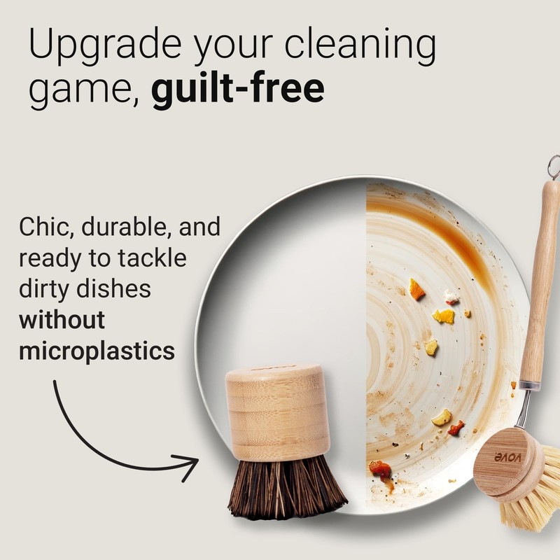 Vove | Dish Brush Bundle | Bamboo Dish & Scrub