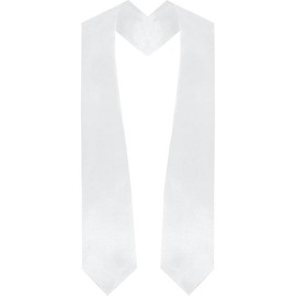 Unisex  Plain Graduation Stole/Sash 60" long - Color: White Stole
