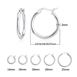 Small Hoop Earrings 16mm Sterling Silver Hoop Earrings in Silver for Women