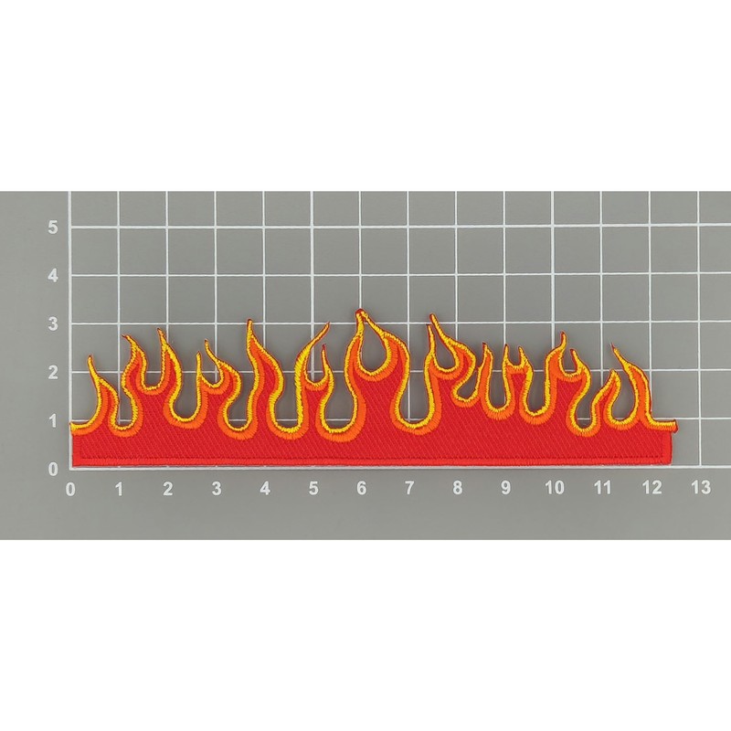 Fire Flames Patch for Iron-On or Sew On Iron-On Patch