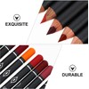 12 Piezas Delineador de Labios 12 Colores, Lápiz de Madera