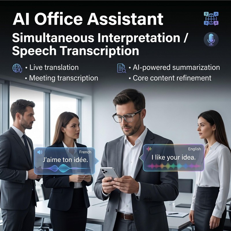 Fecoul AI Smart Translation Glasses