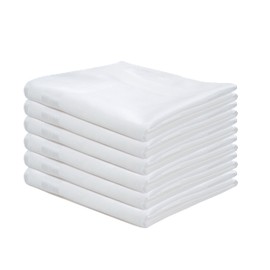 LANE LINEN White 100% Cotton Handkerchiefs for Men, Soft Pocket Hanky (6 Pack)