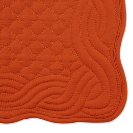 DII Quilted Farmhouse Collection Tabletop, Placemat Set, Pumpkin Spice, 6 Piece
