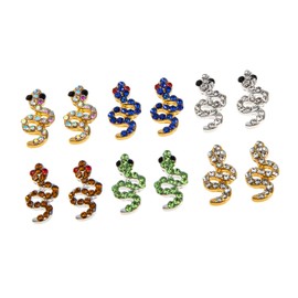 FOMIYES Rhinestone Manicure Decorations 3D Nail Charms Set Snake Design for Nail Art