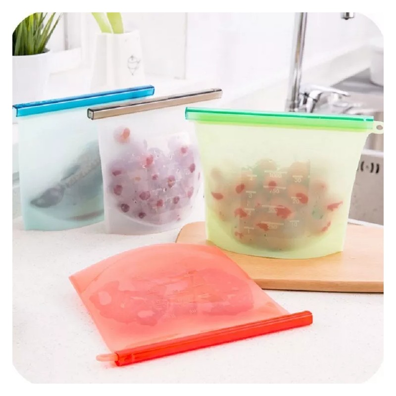 Yelio 3 Bolsas De Silicon Hermetica Reutilizable Antiderrames 1l