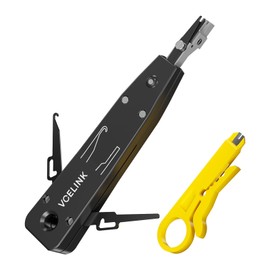 VCELINK Punch Down Tool, Black Ethernet Krone Tool, Insert & Cut Terminations in One Operation, Impact Terminal Insertion Tools for RJ45 Socket Cat5/Cat6/Cat7 & Telephone Cable with Wire Stripper