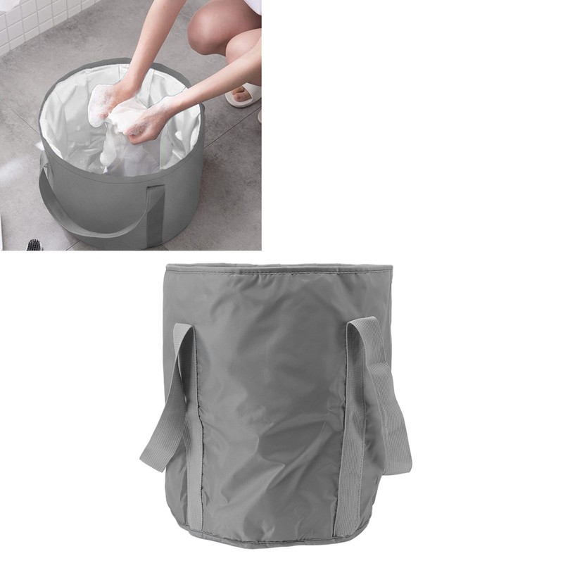 Foldable Foot Tub Polyester Double Layer Collapsible Camping Bucket with