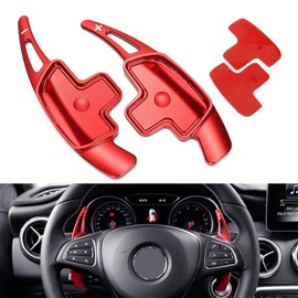 CDIYTOOL Steering Wheel Paddle Shifter Extension, Aluminum-Alloy Shift Paddle for A B C CLA CLS E G GL GLA GLC GLE GLS Metris S SL SLC Class (Red)