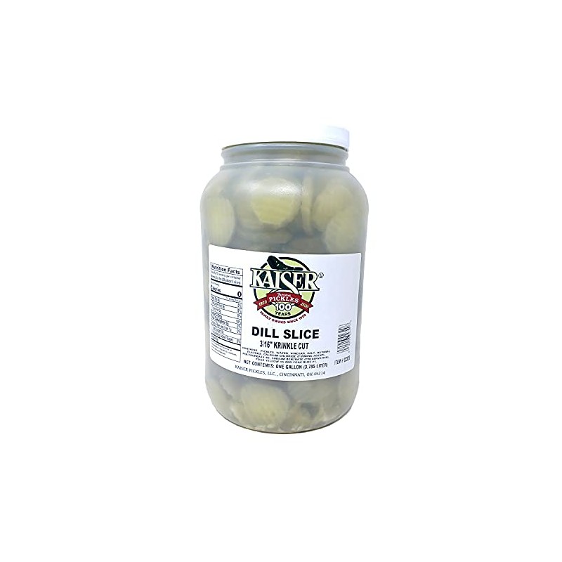 Kaiser Dill Slice Pickles 3/16" Krinkle Cut Gallon Jar