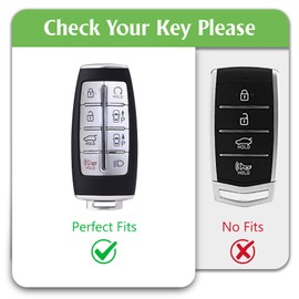WORCAS for Hyundai 8 Button Key Fob Cover, TPU Smart Key Fob Case Compatible with Genesis GV70 GV80 GV90 G70 G80 G90(Green)