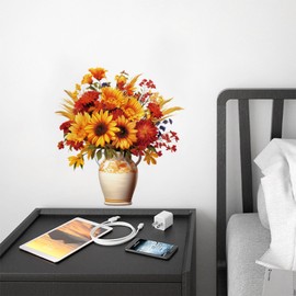 Flower Wall Sticker Wallpaper Flowers - Wall Stickers Removable Wall Art Decals Wall Decor for Bedroom Office Living Room 0915