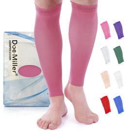 Doc Miller Compression Calf Sleeve for Men & Women – 15-20mmHg Graduated Support, Shin Splint Relief, Running & Sports Recovery, Knee High Calf Sleeves, 1 Pair
