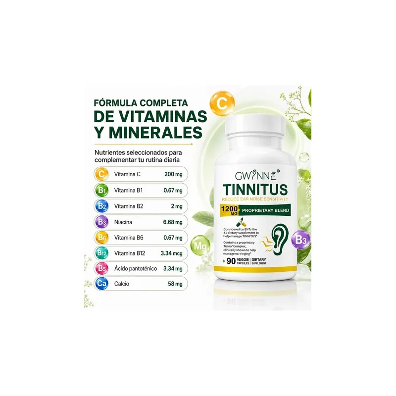 Gwynne Alivio Del Zumbido En Los Oídos 1200mg Tinnitus Relief