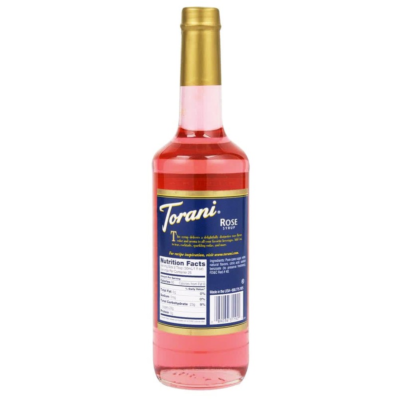 Torani Rose Syrup, 750 ml Bottle