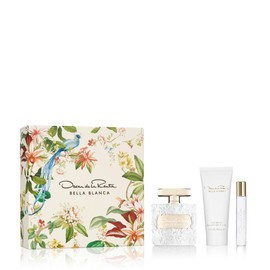 Oscar de la Renta Bella Blanca Eau de Parfum 3 Piece Gift Set for Women - Perfume Spray 3.4 Fl. Oz, Purse Spray, Travel Spray 0.5 Fl. Oz, and Body Lotion 3.4 Fl. Oz