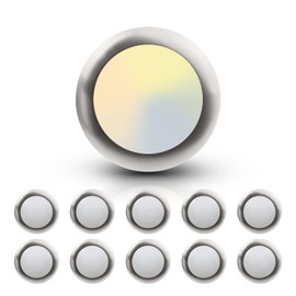 ECOELER LED Disk Lights, 3000K/4000K/5000K Selectable, 16.5W 1000LM, Low Profile Dimmable Flush Mount Ceiling Light, Brushed Nickel Aluminum Baffle Trim, ETL-Listed