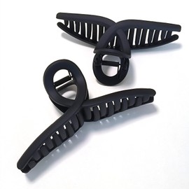 Nalodu 5 Inch Hair Claw Clips Extra Large No Slip Big Matte Jaw Butterfly Clip for Thin Fine Thick Hair Women and Girls, 2 Pack Black