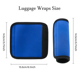 2 Pack Luggage Handle Wraps for Suitcase, Bright Color Comfort Soft Handle Covers (Blue)