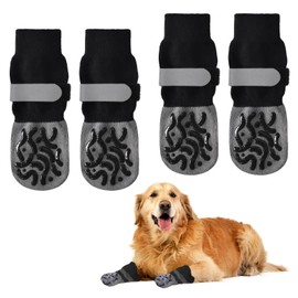 Dog Socks Non-Slip 2 Pairs Double-Sided Non-Slip Dog Socks for Dog Paws, Breathable, with Adjustable Velcro Fasteners, for Dogs, Paw Protection, for Small, Medium Dogs (M)
