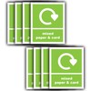 8-Pack - Recycling Bin Sticker Label - Mixed Paper &