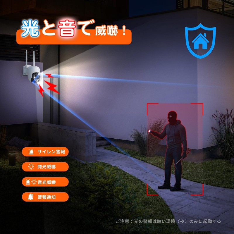 YESKAMOO Security Camera, Outdoor, Wireless, 360° Omnidirectional Surveillance, Ptz Camera