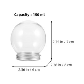 Veemoon 6pcs Christmas Diy Snow Globes (150ml) Small Diy Water Globes Empty Craft Globes - Clear Pot with Screw Off Aluminum Cap | for Christmas Party Decorations, Craft Making