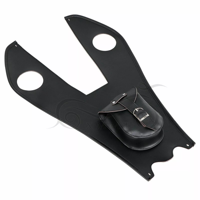 Generic Black Leather Gas Tank Bag Panel Cover Pad W/