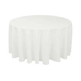 Gee Di Moda Tablecloth - 120" Inch Round Tablecloths for Circular Table Cover in White Washable Polyester - Great for Buffet Table, Parties, Holiday Dinner & More