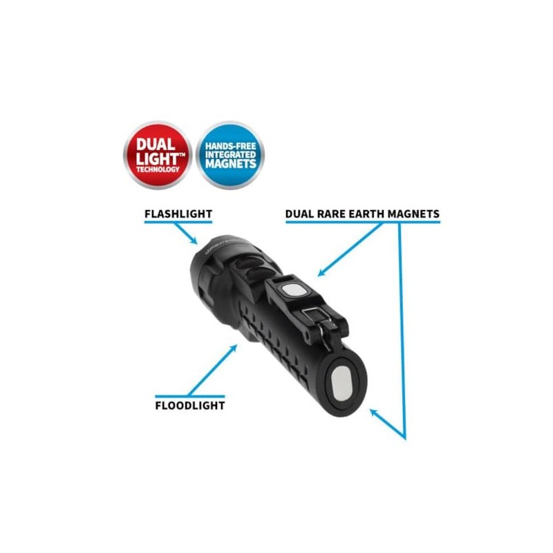 Nightstick NSP-2422B Dual-Light with Dual Magnet, Multi-Purpose , Black