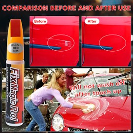 Ouzorp Car Touch Up Paint RED Fill Paint Pen Car Scratch Repair Two-In-One Car Touch Up Paint(PURE RED)