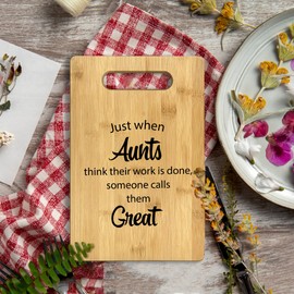 CGBHW Aunts Gifts Wood Cutting Board, Auntie Gift Ideas, Gifts Ideas for Aunts from Nephew Niece, Thoughtful Presents Gifts for Aunt Women Wooden Chopping Board Cutting Boards for Kitchen