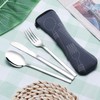 Fosly 3 Piece Stainless Steel Camping Cutlery Set, Travel Flatware