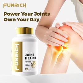 FUNRICH Joint Health Supplement with Glucosamine, Chondroitin, MSM & Turmeric – 120 Capsules for Men & Women