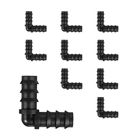 BEADNOVA Drip Irrigation Parts 10 Pcs 1/2 Inch Barbed Elbow Couplings Drip Irrigation Fittings Drip Line Connectors for 1/2 Inch Irrigation Tubing Garden Watering System (10pcs)