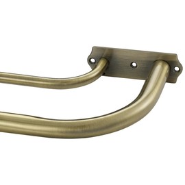 Antique Bronze Double Curtain Rods, 84-120 Inches, Wrap Around Design, Room Darkening, Adjustable 1-Inch Front and 5/8 Inch Back
