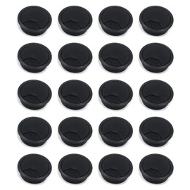 Quluxe Desk Grommet, 2-3/4 Inch Plastic Desk Cord Cable Hole Cover Grommet -Black (Pack of 20)