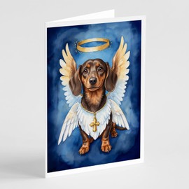 Caroline's Treasures Dachshund My Angel Greeting Cards Pack of 8 Blank Cards with Envelopes Whimsical A7 Size 5x7 Blank Note Cards