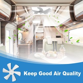 6 inches RV Vent Fan Blade Replacement 1PCS with 12V D-Shaft RV Vent Motor 1PCS, Compatible with Heng's, Elixir, Ventline, Jensen RV