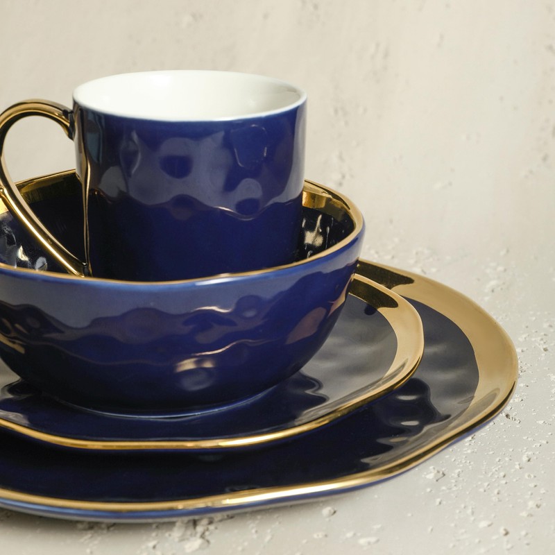Stone Lain Porcelain 16 Piece Dinnerware Set, Service for 4,