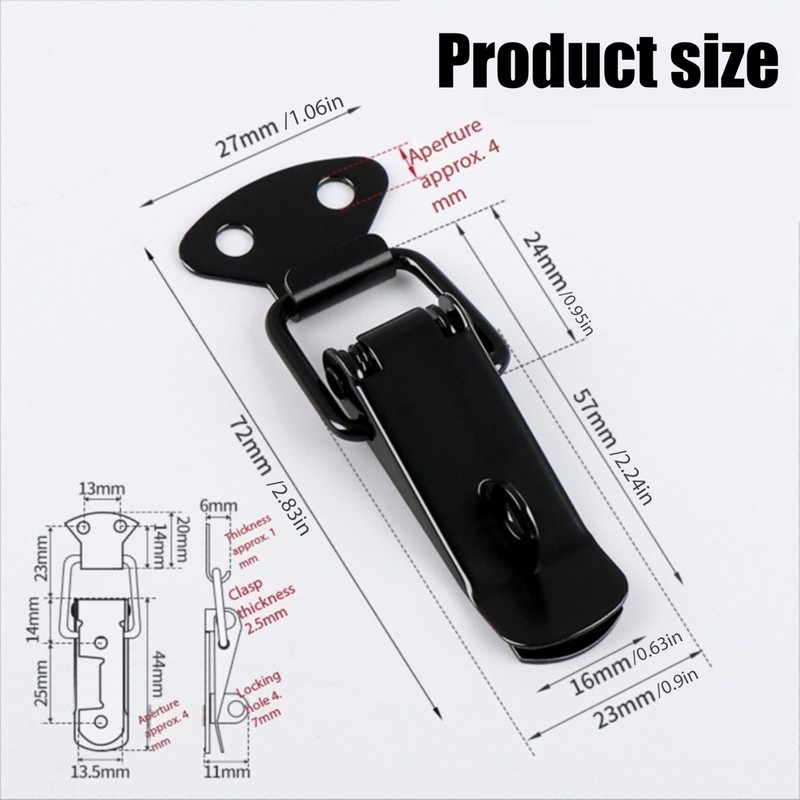 2-Pack Metal Spring Loaded Toggle Latch - Durable Buckle Lock