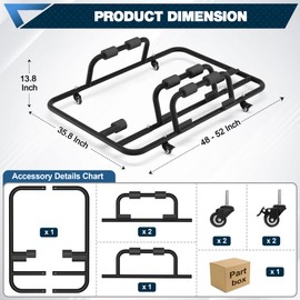 POFENZE Hardtop Storage Rack, Sliding 3-Piece Storage System Fits for Jeep Wrangler CJ-7 YJ TJ JK JL 1976-2025, Upgrade Hard Top Carrier and Roof Storage